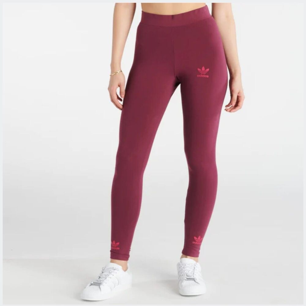 Adidas Trefoil Logo Play Tights   Activewear Women's sz S  Victory Crimson
